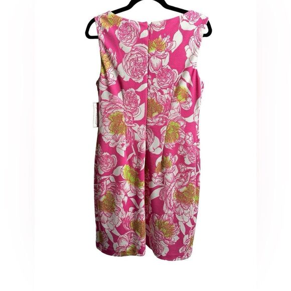 NWT JHoward Women’s Pink Floral Sleeveless Knee Length Spring Summer Dress - 10 - Picture 5 of 5